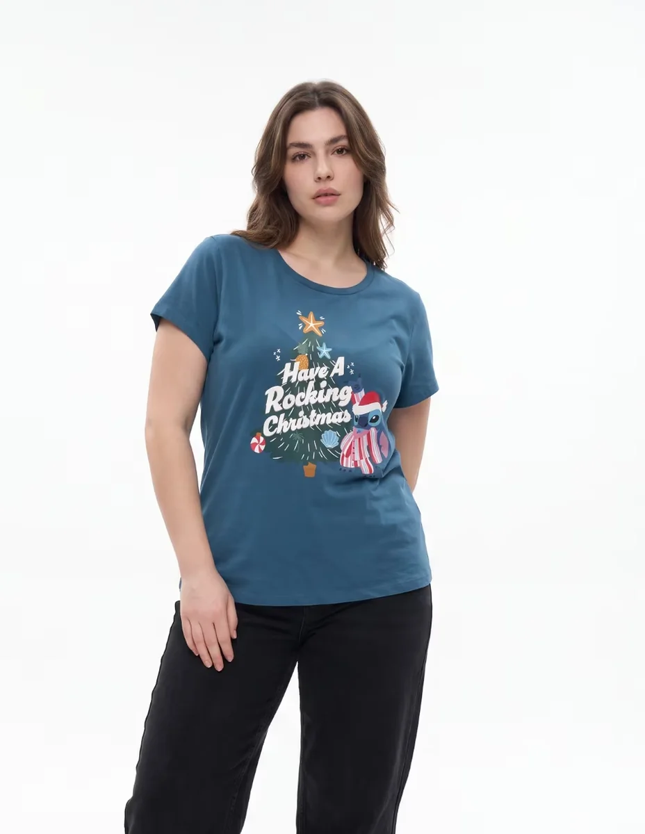 Playera manga corta cuello redondo para mujer