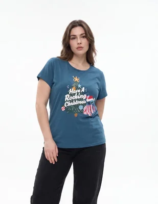 Playera manga corta cuello redondo para mujer