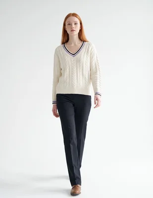 Suéter cuello V para mujer