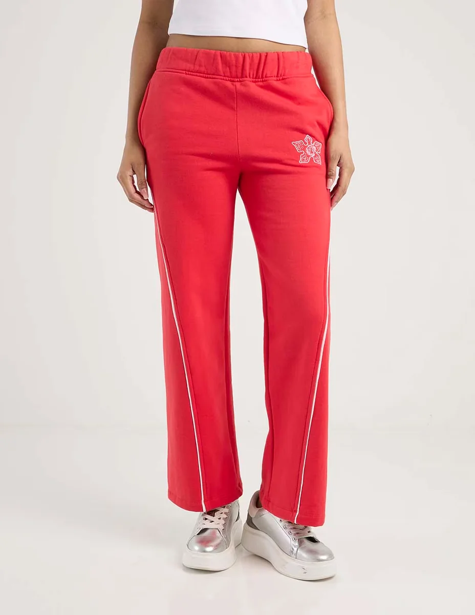 Pants regular con elástico para mujer