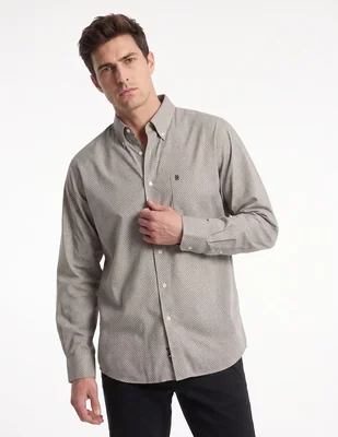 Camisa casual de algodón manga larga para hombre
