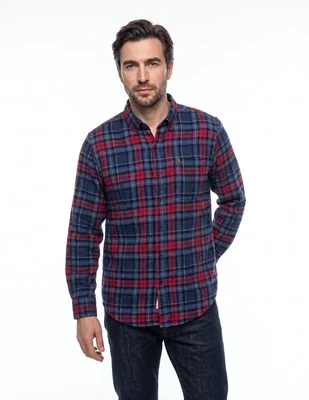 Camisa casual de algodóon manga larga para hombre