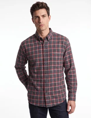 Camisa casual de algodón manga larga para hombre