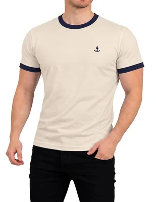 Playera anchor logo ringer cuello redondo para hombre