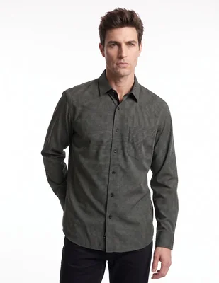 Camisa casual de algodón manga larga para hombre