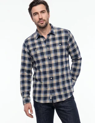 Camisa casual de algodón manga larga para hombre