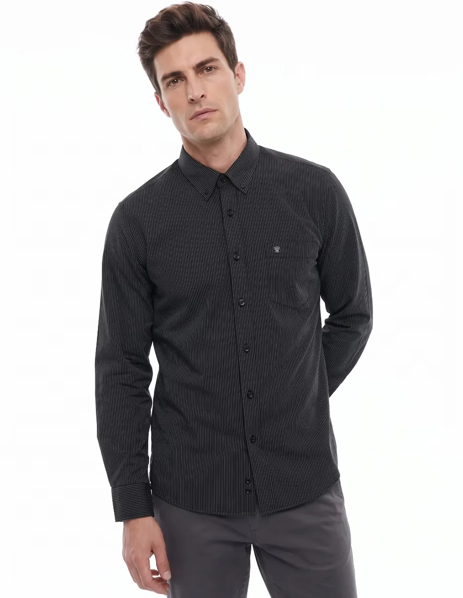 Camisa casual manga larga para hombre