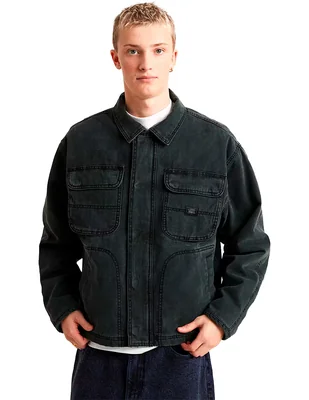 Chamarra casual de algodón con bolsillos para hombre