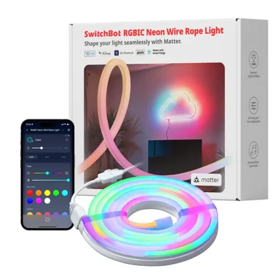 SwitchBot tira de neón RGBIC flexible de 2 m con sincronización musical