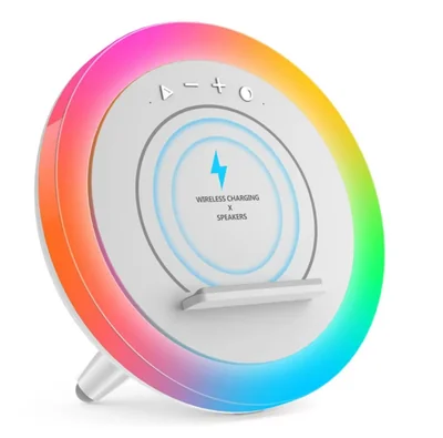Luz nocturna con altavoz Bluetooth y carga inalámbrica - Swarmir