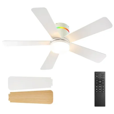 Ventilador de techo addlon 107 cm RGB con control remoto/app blanco