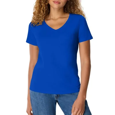Camiseta Hanes de Cuello en V color Royal profundo talla grande (EE. UU.)