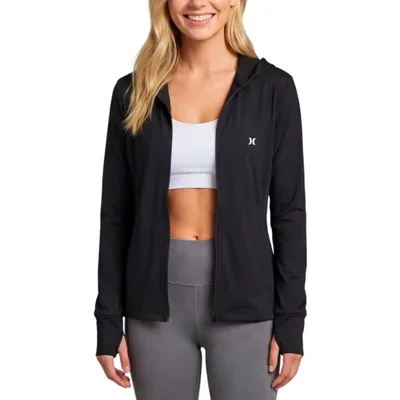 Sudadera con capucha solar Hurley para mujer SPF 50+ manga larga