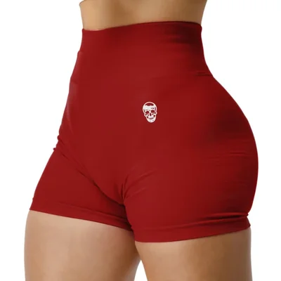 Shorts Gymreapers Infinity sin costuras rojo de cintura alta