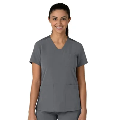 CAMISETA WINK Nova Flex-n-Reach con Cuello en V y 3 Bolsillos