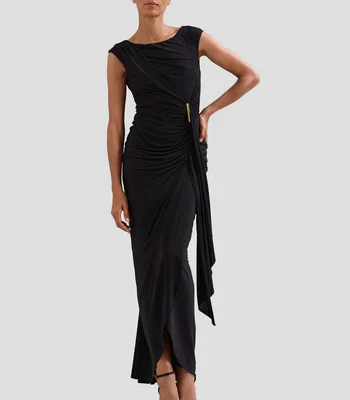 Vestido de fiesta maxi liso Mujer