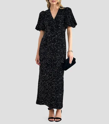 Vestido de fiesta largo liso Mujer