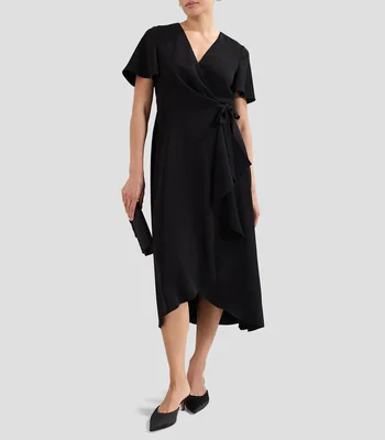 Vestido midi liso Mujer