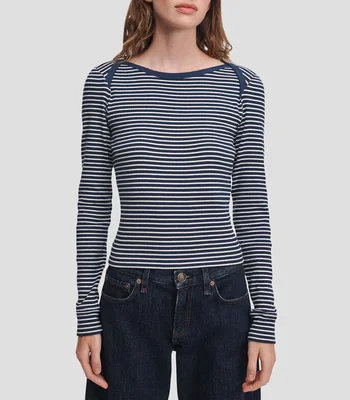 Blusa de Rayas Manga Larga Mujer
