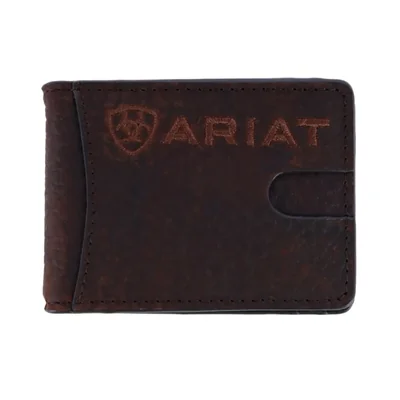Cartera Ariat 10x75x13 cm de Cuero de Toro con Clip para Billetes