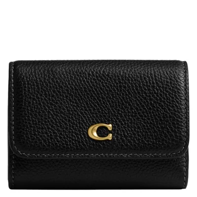 Estuche para Tarjetas Coach de Cuero Pebble Pulido 11 cm