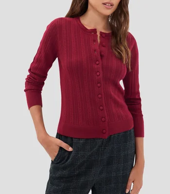 Cárdigan cuello redondo Mujer