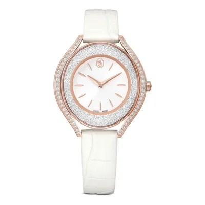 Reloj Swarovski Crystalline Aura Swiss Made con Correa de Cuero