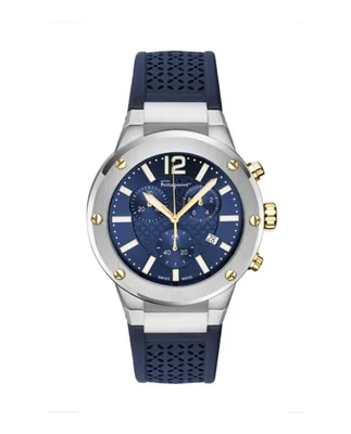 Reloj Salvatore Ferragamo 42 mm Cronógrafo de Silicona Azul