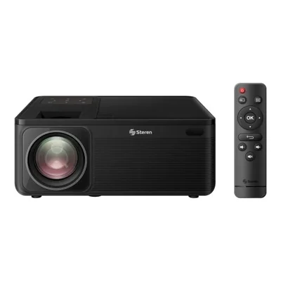 Proyector Portatil Steren PRO-550 LED, 1920x1080 Full HD, 600 lumenes ANSI, con Bocinas, Negro