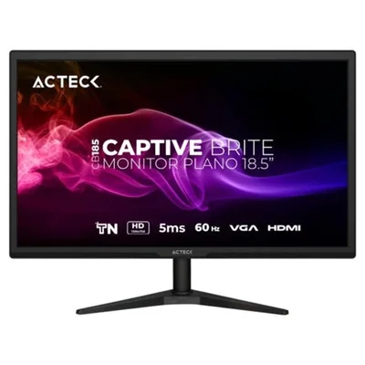 Monitor Acteck Plano 18.5" TN Captive Brite CB185 / HD / 60Hz / 5ms / Low-blue light / 1xVGA+1xHDMI 1.4 / VESA75mm / Ess
