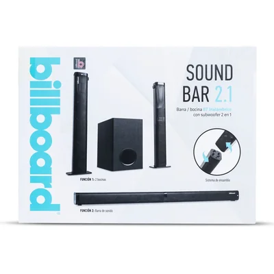 Barra de Sonido para TV Bluetooth con Subwoofer Billboard BB-S32064, Alambrico/Inalambrico, 2.1 Canales, 60W RMS