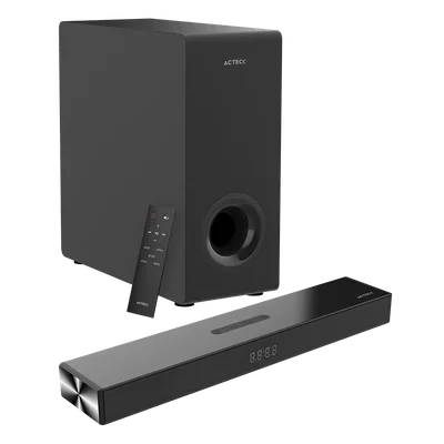 Barra de Sonido para TV Bluetooth con Subwoofer Acteck Dynamic Thin BS600, Inalambrico, 2.1 Canales, 60W RMS