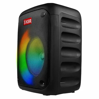 Bocina Bafle Profesional Bluetooth KSR KSW-6008, Inalambrico, 20W RMS, 6500W PMPO, USB, Negro