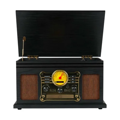 Tornamesa Bonn TE-007R Bluetooth, Negro/Cafe