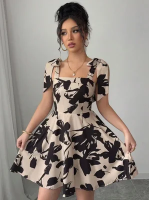 Vestido Estampado Floral Elegante Para Mujer