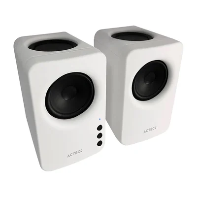 Bocina Bluetooth Acteck para Computadora Dynamic Exact Mini BS475, Alambrico/Inalambrico, 2.0, 10W RMS, Blanco - 2 Pieza