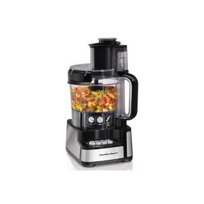 Procesador de Alimentos Hamilton Beach Stack & Snap 70725, 450W, Negro/Transparente