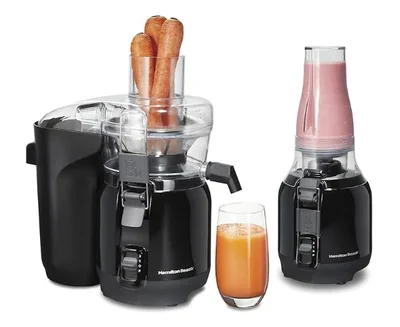 Extractor de Jugos Hamilton Beach 67970, 800W, 2 Velocidades, Negro