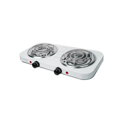 Parrilla Electrica 2 Quemadores En Espiral Blanca Basic Volteck Pael 2Cp