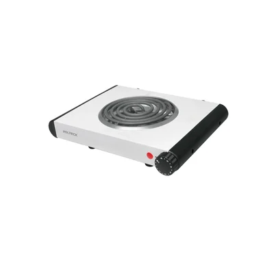 Parrilla electrica 1 quemador en espiral, blanca Volteck PAEL-1C