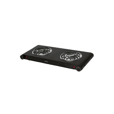 Parrilla electrica 2 quemadores en espiral, negra Volteck PAEL-2CN