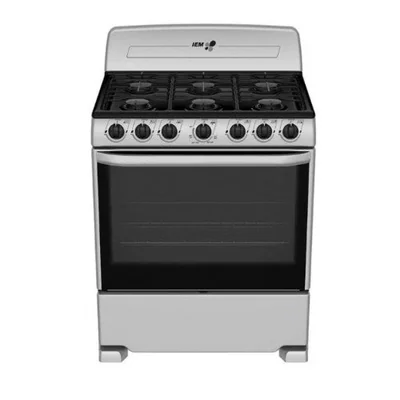 IEM Estufa y Horno de Gas 30" EI3520BAPS1, 6 Quemadores, Negro/Plata