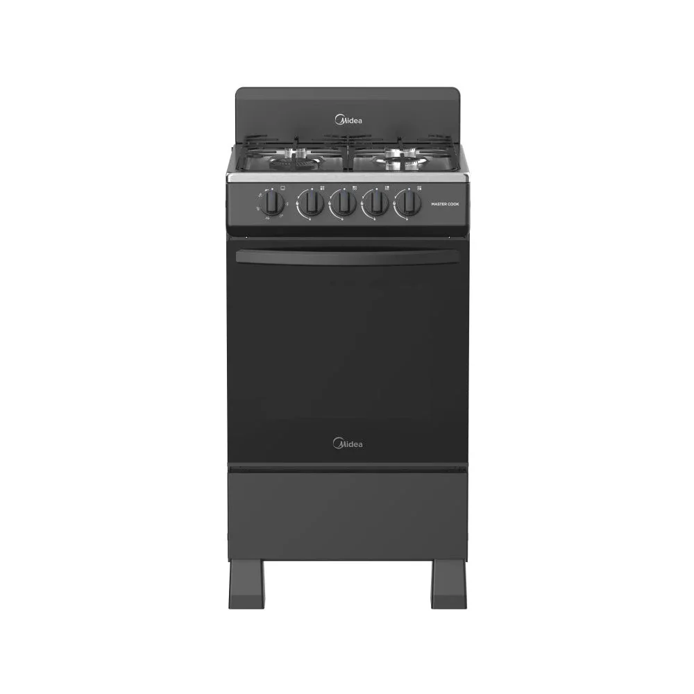 Estufa Midea MasterCook, 4 Quemadores, Negro