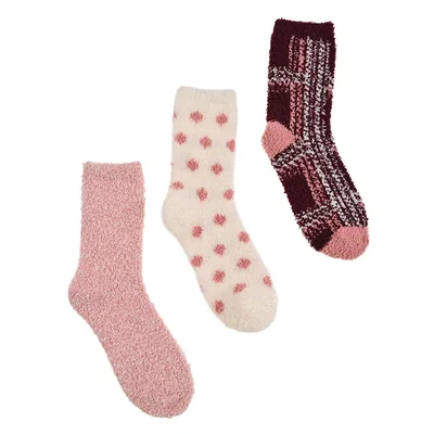3P Calcetín Cozy Plaid Polka Dots Maria Intima para Mujer