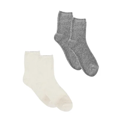 2Pak Calcetín Cabin Chenille Liso Maria Intima para Mujer