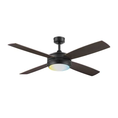 Ventilador De Techo De 52 Pulgadas Con Luz Led Y 4 Aspas Reversibles De Madera Con Control de Cadena