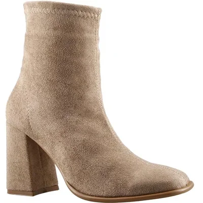 Botín de tacón cuadrado en gamuza beige MILAGROS 813 PELAMI NUTRIA 23/26