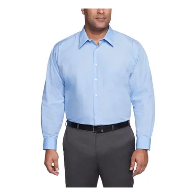 CAMISA Van Heusen Big Fit azul sólido manga 51 cm
