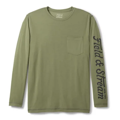 CAMISETA Field & Stream de manga larga color oliva talla grande