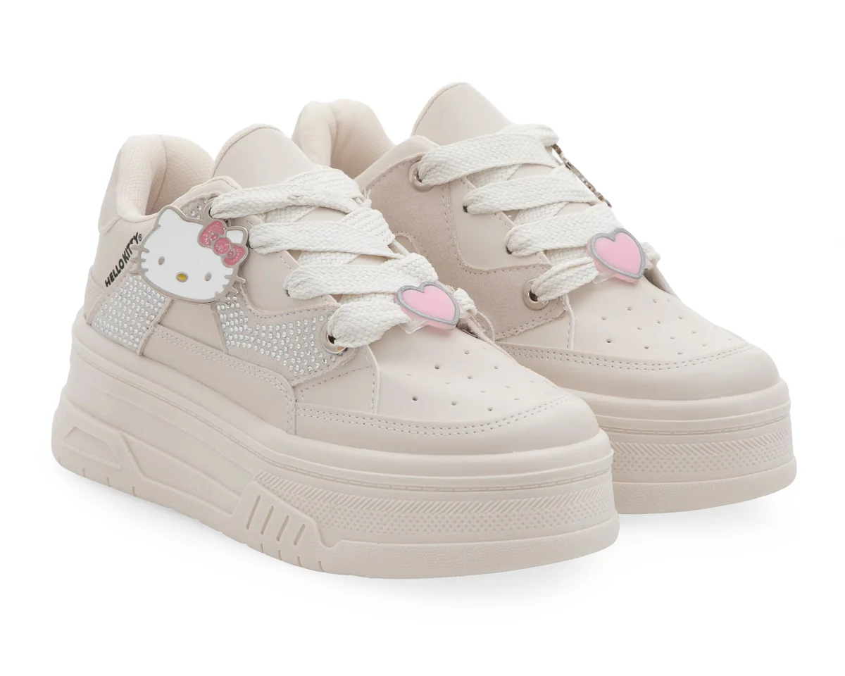 Tenis Casuales Hello Kitty con Pedrería para Mujer